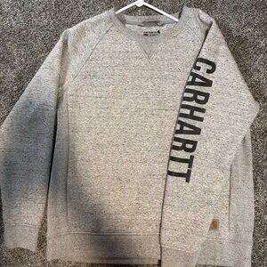 Women's Heather Gray Carhartt Crew Neck Sweatshirt XL